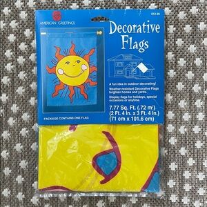 American Greetings Sun Design Decorative Flag - Yellow and Red